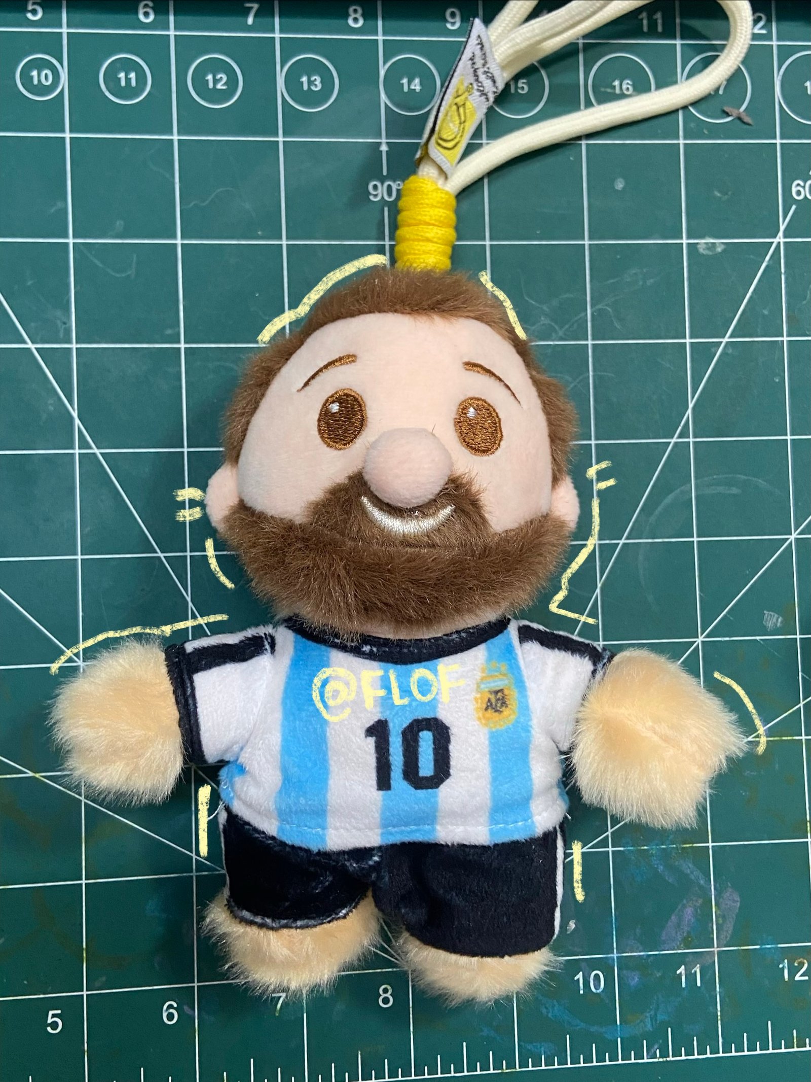 Football player plush bag charm